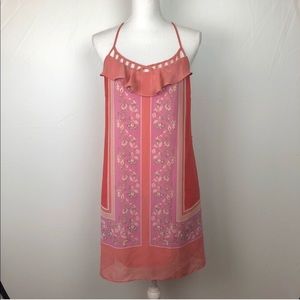 LC Lauren Conrad Pink Sheath Chiffon Dress